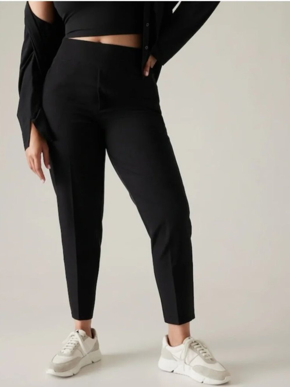 Athleta Black Endless High Rise Ankle Pants Women's Size 10 Travel Stretch